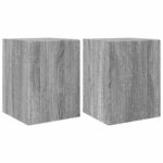 vidaXL TV nástenná skriňa Nástenný 2 pcs Sivý Sonoma 30 x 31 x 40 cm – Obrázok 2