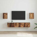 vidaXL TV nástenná skriňa Nástenný 2 pcs Staré drevo 30 x 31 x 40 cm