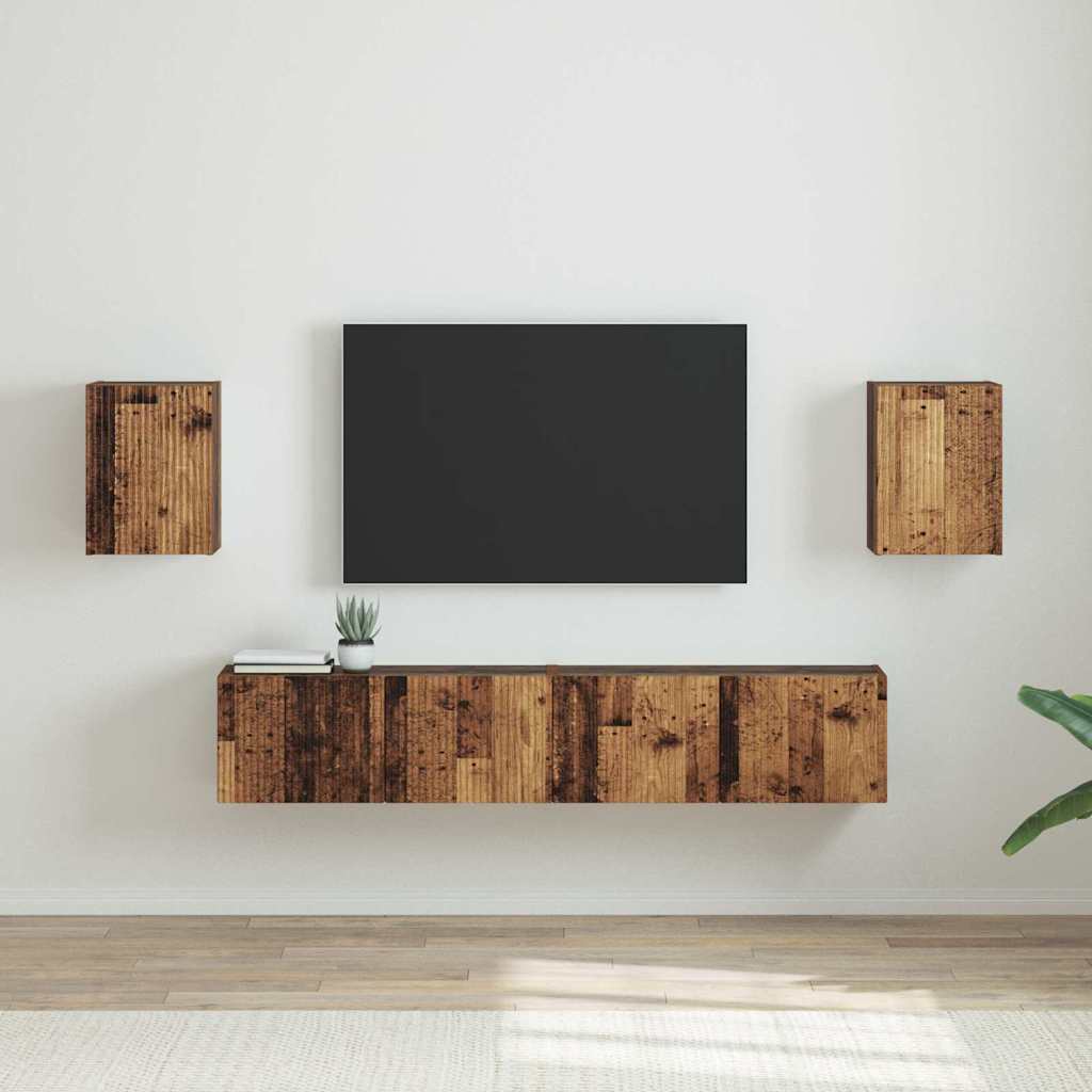 892266_1.jpg vidaXL TV nástenná skriňa Nástenný 2 pcs Staré drevo 30 x 31 x 40 cm – Obrázok 1