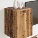 vidaXL TV nástenná skriňa Nástenný 2 pcs Staré drevo 30 x 31 x 40 cm – Obrázok 4
