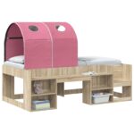 vidaXL Tunelová posteľ 2 pcs Ružová 211 x 52,5 x 2 cm Polyester – Obrázok 2
