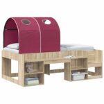 vidaXL Tunelová posteľ 2 pcs Červená 211 x 52,5 x 2 cm Polyester – Obrázok 3