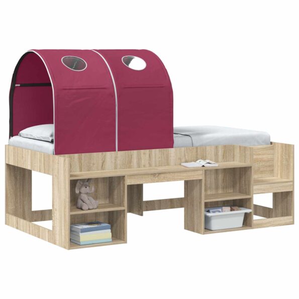vidaXL Tunelová posteľ 2 pcs Červená 211 x 52,5 x 2 cm Polyester – Obrázok 3