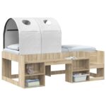 vidaXL Tunelová posteľ 2 pcs Biela 211 x 52,5 x 2 cm Polyester – Obrázok 3