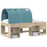 vidaXL Tunelová posteľ 2 pcs Svetlomodrá 211 x 67.5 x 2 cm Polyester – Obrázok 3