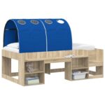 vidaXL Tunelová posteľ 2 pcs Modrá 211 x 67.5 x 2 cm Polyester – Obrázok 3