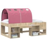 vidaXL Tunelová posteľ 2 pcs Ružová 211 x 67.5 x 2 cm Polyester – Obrázok 3