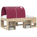 vidaXL Tunelová posteľ 2 pcs Červená 211 x 67.5 x 2 cm Polyester – Obrázok 3