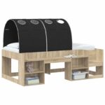 vidaXL Tunelová posteľ 2 pcs Čierna 211 x 67.5 x 2 cm Polyester – Obrázok 3