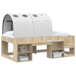 vidaXL Tunelová posteľ 2 pcs Biela 211 x 67.5 x 2 cm Polyester – Obrázok 3