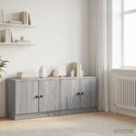 vidaXL Úložný kabinet na poschodovú posteľ 2 ks Sivý Sonoma – Obrázok 3