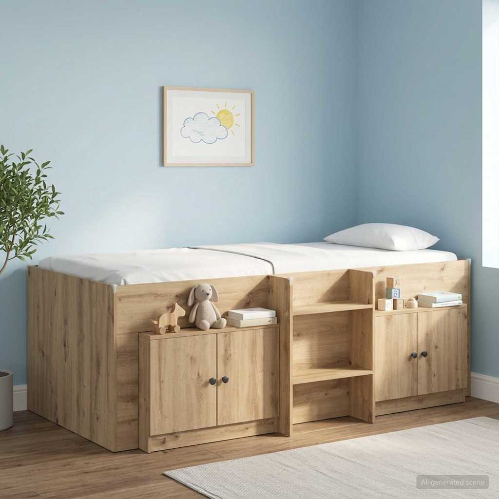 893722_1.jpg vidaXL Úložný kabinet na poschodovú posteľ 2 ks Dub artisan – Obrázok 1