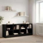 vidaXL Skriňa pod posteľ s poličkou 2 pcs Čierny dub 66 x 33 x 48 cm – Obrázok 3