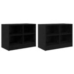 vidaXL Skriňa pod posteľ s poličkou 2 pcs Čierny dub 66 x 33 x 48 cm – Obrázok 4