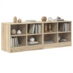 vidaXL Skriňa pod posteľ s poličkou 2 pcs Dub sonoma 66 x 33 x 48 cm – Obrázok 3