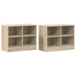 vidaXL Skriňa pod posteľ s poličkou 2 pcs Dub sonoma 66 x 33 x 48 cm – Obrázok 5