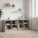 vidaXL Skriňa pod posteľ 2 pcs Betónovo sivá 66 x 33 x 48 cm