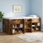 vidaXL Skriňa pod posteľ s poličkou 2 pcs Dymový dub 66 x 33 x 48 cm