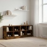 vidaXL Skriňa pod posteľ s poličkou 2 pcs Dymový dub 66 x 33 x 48 cm – Obrázok 3