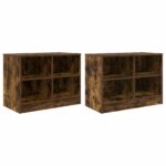 vidaXL Skriňa pod posteľ s poličkou 2 pcs Dymový dub 66 x 33 x 48 cm – Obrázok 4