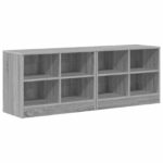 vidaXL Skriňa pod posteľ s poličkou 2 pcs Sivý Sonoma 66 x 33 x 48 cm – Obrázok 2