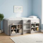 vidaXL Skriňa pod posteľ s poličkou 2 pcs Sivý Sonoma 66 x 33 x 48 cm – Obrázok 3