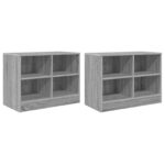 vidaXL Skriňa pod posteľ s poličkou 2 pcs Sivý Sonoma 66 x 33 x 48 cm – Obrázok 4