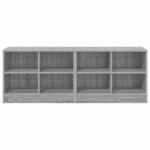 vidaXL Skriňa pod posteľ s poličkou 2 pcs Sivý Sonoma 66 x 33 x 48 cm – Obrázok 5