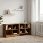vidaXL Skriňa pod posteľ s poličkou 2 pcs Staré drevo 66 x 33 x 48 cm – Obrázok 3