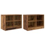 vidaXL Skriňa pod posteľ s poličkou 2 pcs Staré drevo 66 x 33 x 48 cm – Obrázok 4