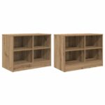 vidaXL Skriňa pod posteľ s poličkou 2 pcs Dub artisan 66 x 33 x 48 cm – Obrázok 4