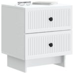vidaXL Nočný stolík Biela 43 x 34,5 x 47,5 cm Kompozitné drevo – Obrázok 2