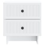 vidaXL Nočný stolík Biela 43 x 34,5 x 47,5 cm Kompozitné drevo – Obrázok 4