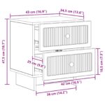 vidaXL Nočný stolík Biela 43 x 34,5 x 47,5 cm Kompozitné drevo – Obrázok 9