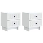 vidaXL Nočný stolík 2 pcs Biela 43 x 34,5 x 47,5 cm Kompozitné drevo