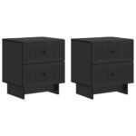 vidaXL Nočný stolík 2 pcs Čierna 43 x 34,5 x 47,5 cm Kompozitné drevo