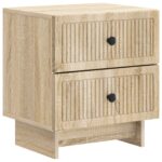 vidaXL Nočný stolík so zásuvkou 2 pcs Dub sonoma 43 x 34,5 x 47,5 cm – Obrázok 3