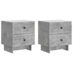 vidaXL Nočný stolík 2 pcs Betónovo sivá 43 x 34,5 x 47,5 cm