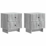 vidaXL Nočný stolík so zásuvkou 2 pcs Sivá sonoma 43 x 34,5 x 47,5 cm