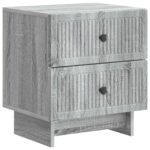 vidaXL Nočný stolík so zásuvkou 2 pcs Sivá sonoma 43 x 34,5 x 47,5 cm – Obrázok 3
