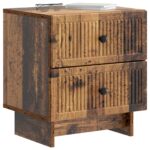 vidaXL Nočný stolík so zásuvkou 2 pcs Staré drevo 43 x 34,5 x 47,5 cm – Obrázok 2