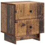 vidaXL Nočný stolík so zásuvkou 2 pcs Staré drevo 43 x 34,5 x 47,5 cm – Obrázok 3