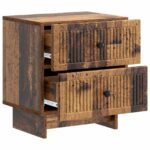vidaXL Nočný stolík so zásuvkou 2 pcs Staré drevo 43 x 34,5 x 47,5 cm – Obrázok 4