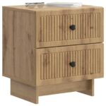 vidaXL Nočný stolík so zásuvkou 2 pcs Dub artisan 43 x 34,5 x 47,5 cm – Obrázok 2