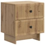 vidaXL Nočný stolík so zásuvkou 2 pcs Dub artisan 43 x 34,5 x 47,5 cm – Obrázok 3
