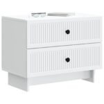 vidaXL Nočný stolík Biela 62 x 34,5 x 47,5 cm Kompozitné drevo – Obrázok 2