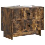 vidaXL Nočný stolík Dymový dub 62 x 34,5 x 47,5 cm Kompozitné drevo – Obrázok 2