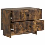 vidaXL Nočný stolík Dymový dub 62 x 34,5 x 47,5 cm Kompozitné drevo – Obrázok 3