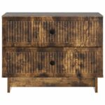 vidaXL Nočný stolík Dymový dub 62 x 34,5 x 47,5 cm Kompozitné drevo – Obrázok 4
