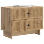 vidaXL Nočný stolík Dub artisan 62 x 34,5 x 47,5 cm Kompozitné drevo – Obrázok 2
